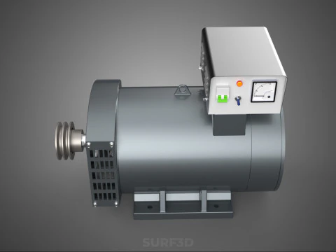 ELECTRIC MOTOR GENERATOR ALTERNATOR DYNAMO POWER PLANT ENERGY KW 3D Model