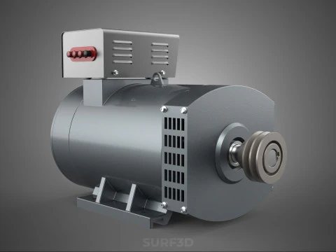 ELECTRIC MOTOR GENERATOR ALTERNATOR DYNAMO POWER PLANT ENERGY KW 3D Model