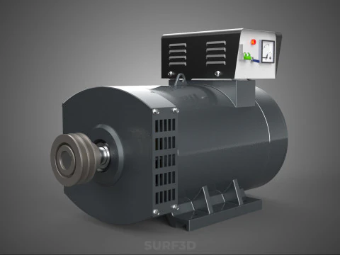 ELECTRIC MOTOR GENERATOR ALTERNATOR DYNAMO POWER PLANT ENERGY KW 3D Model