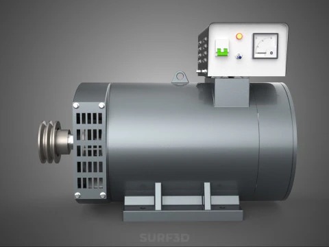 ELECTRIC MOTOR GENERATOR ALTERNATOR DYNAMO POWER PLANT ENERGY KW 3D Model