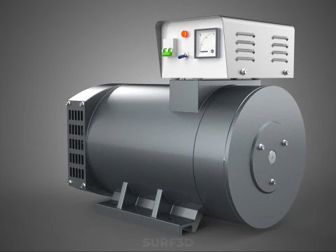 ELECTRIC MOTOR GENERATOR ALTERNATOR DYNAMO POWER PLANT ENERGY KW 3D Model