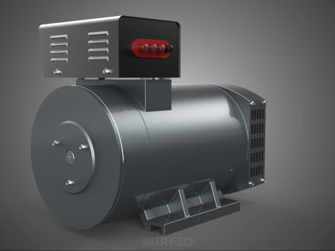 ELECTRIC MOTOR GENERATOR ALTERNATOR DYNAMO POWER PLANT ENERGY KW 3D Model