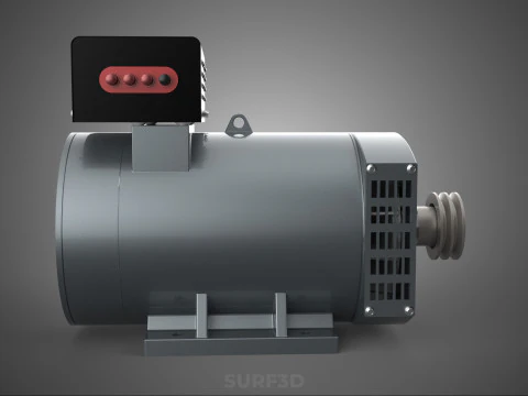 ELECTRIC MOTOR GENERATOR ALTERNATOR DYNAMO POWER PLANT ENERGY KW 3D Model