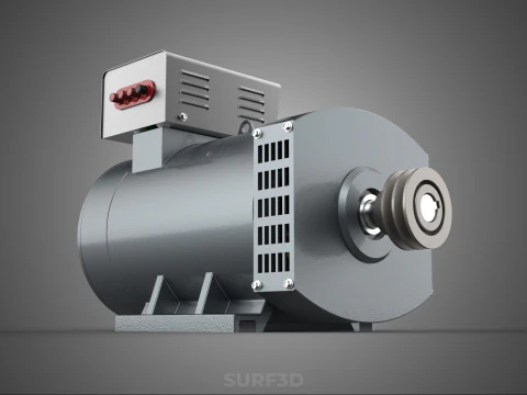 ELECTRIC MOTOR GENERATOR ALTERNATOR DYNAMO POWER PLANT ENERGY KW 3D Model