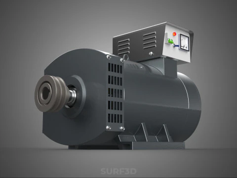ELECTRIC MOTOR GENERATOR ALTERNATOR DYNAMO POWER PLANT ENERGY KW 3D Model