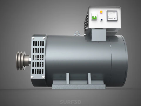 ELECTRIC MOTOR GENERATOR ALTERNATOR DYNAMO POWER PLANT ENERGY KW 3D Model