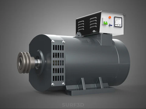 ELECTRIC MOTOR GENERATOR ALTERNATOR DYNAMO POWER PLANT ENERGY KW 3D Model