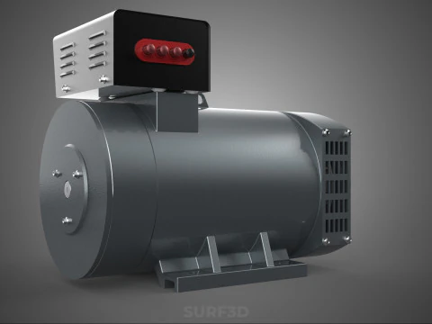 ELECTRIC MOTOR GENERATOR ALTERNATOR DYNAMO POWER PLANT ENERGY KW 3D Model
