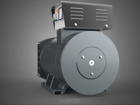 ELECTRIC MOTOR GENERATOR ALTERNATOR DYNAMO POWER PLANT ENERGY KW 3D Model