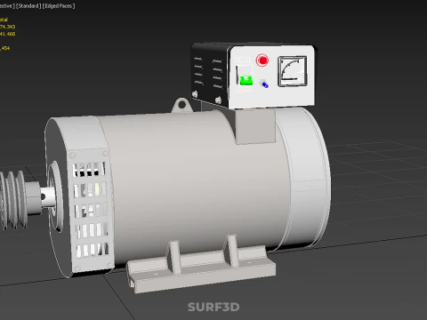 ELECTRIC MOTOR GENERATOR ALTERNATOR DYNAMO POWER PLANT ENERGY KW 3D Model