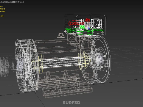 ELECTRIC MOTOR GENERATOR ALTERNATOR DYNAMO POWER PLANT ENERGY KW 3D Model