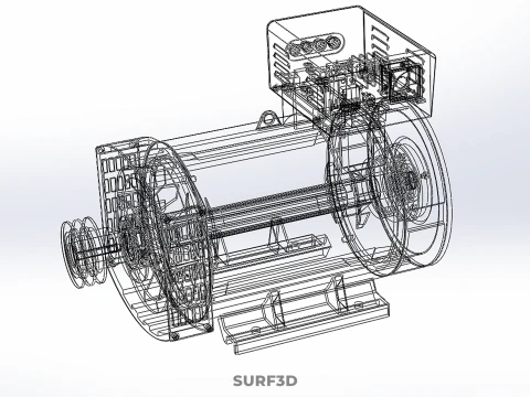 ELECTRIC MOTOR GENERATOR ALTERNATOR DYNAMO POWER PLANT ENERGY KW 3D Model
