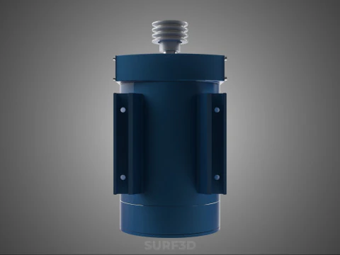 СИНИЙ ЭЛЕКТРИЧЕСКИЙ ГЕНЕРАТОР ДВИГАТЕЛЬ ГЕНЕРАТОРА ДИНАМО ШКИВ 3 КАНАВКИ 3D Модель