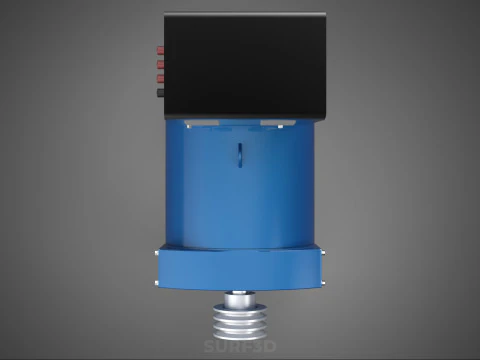 СИНИЙ ЭЛЕКТРИЧЕСКИЙ ГЕНЕРАТОР ДВИГАТЕЛЬ ГЕНЕРАТОРА ДИНАМО ШКИВ 3 КАНАВКИ 3D Модель