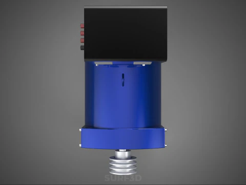 BLUE ELECTRICAL GENERATOR MOTOR ALTERNATOR DYNAMO SHEAVE 3 TRACK 3D Model