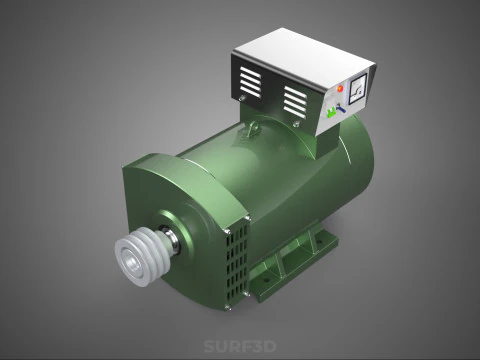 ELECTRICAL GENERATOR MOTOR ALTERNATOR DYNAMO TERMINAL BOX PULLEY 3D Model