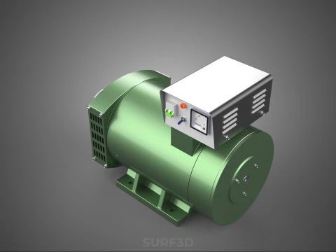 ELECTRICAL GENERATOR MOTOR ALTERNATOR DYNAMO TERMINAL BOX PULLEY 3D Model