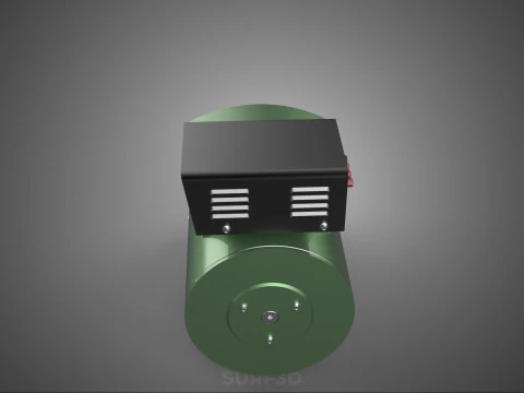 ELECTRICAL GENERATOR MOTOR ALTERNATOR DYNAMO TERMINAL BOX PULLEY 3D Model