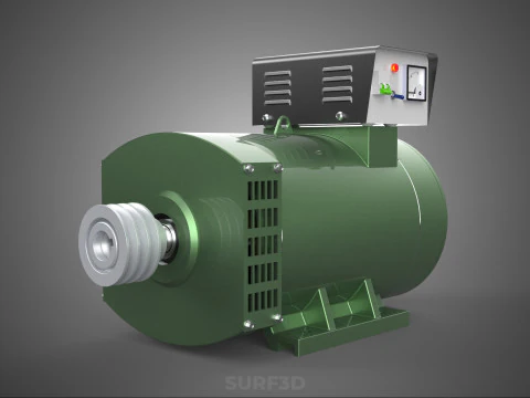 ELECTRICAL GENERATOR MOTOR ALTERNATOR DYNAMO TERMINAL BOX PULLEY 3D Model