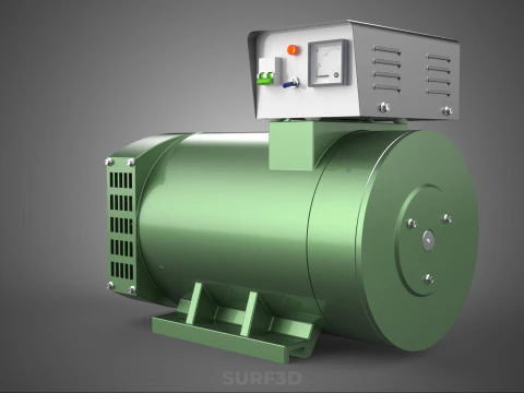 ELECTRICAL GENERATOR MOTOR ALTERNATOR DYNAMO TERMINAL BOX PULLEY 3D Model
