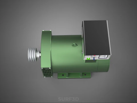 ELECTRICAL GENERATOR MOTOR ALTERNATOR DYNAMO TERMINAL BOX PULLEY 3D Model
