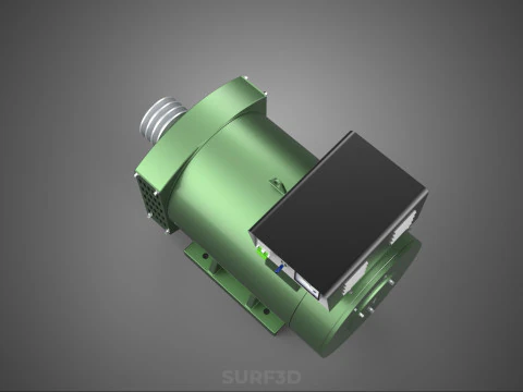 ELECTRICAL GENERATOR MOTOR ALTERNATOR DYNAMO TERMINAL BOX PULLEY 3D Model