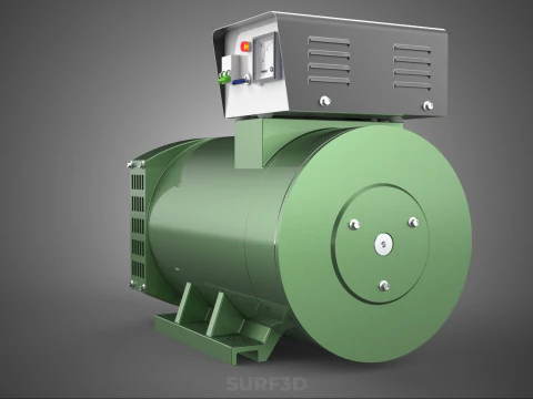 ELECTRICAL GENERATOR MOTOR ALTERNATOR DYNAMO TERMINAL BOX PULLEY 3D Model