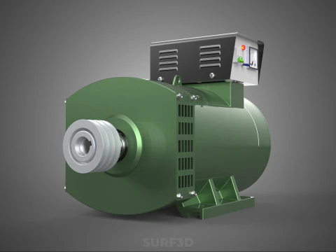 ELECTRICAL GENERATOR MOTOR ALTERNATOR DYNAMO TERMINAL BOX PULLEY 3D Model