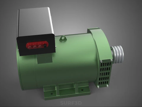 ELECTRICAL GENERATOR MOTOR ALTERNATOR DYNAMO TERMINAL BOX PULLEY 3D Model