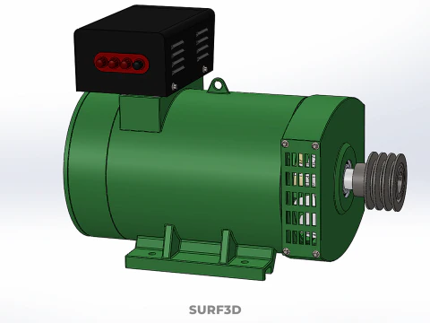 ELECTRICAL GENERATOR MOTOR ALTERNATOR DYNAMO TERMINAL BOX PULLEY 3D Model