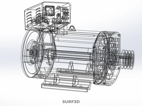 ELECTRICAL GENERATOR MOTOR ALTERNATOR DYNAMO TERMINAL BOX PULLEY 3D Model