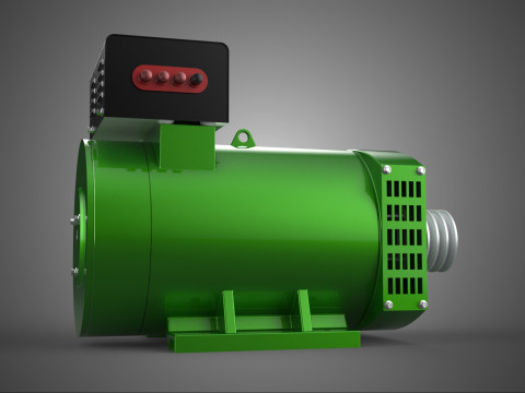 POLIA VERDE DO GRUPO GERADOR DO D&Iacute;NAMO DO ALTERNADOR DO MOTOR DO GERADOR DE TURBINA KW Modelo 3D
