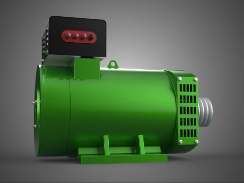 YEŞİL T&Uuml;RBİN JENERAT&Ouml;R MOTOR ALTERNAT&Ouml;R DİNAM&Ouml;R JENERAT&Ouml;R KASNAĞI KW 3D Model