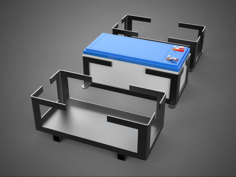 ब्रैकेट बैटरी हाउसिंग फ़्रेम ACCU केसिंग होल्डर माउंट माउंटिंग 3D मॉडल