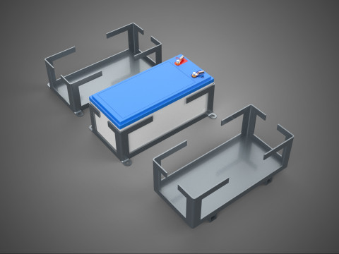STAFFA CONTENITORE VASSOIO ALLOGGIAMENTO BATTERIA SUPPORTO ACCU RACK AH Modello 3D