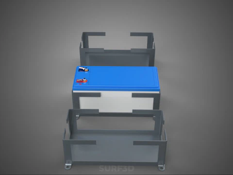 BEHUIZING BEUGEL LADE BATTERIJBEHUIZING ACCU-HOUDER BEVESTIGINGSREK AH 3D Model