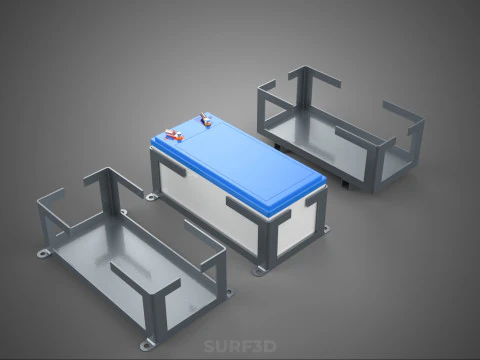 BEHUIZING BEUGEL LADE BATTERIJBEHUIZING ACCU-HOUDER BEVESTIGINGSREK AH 3D Model