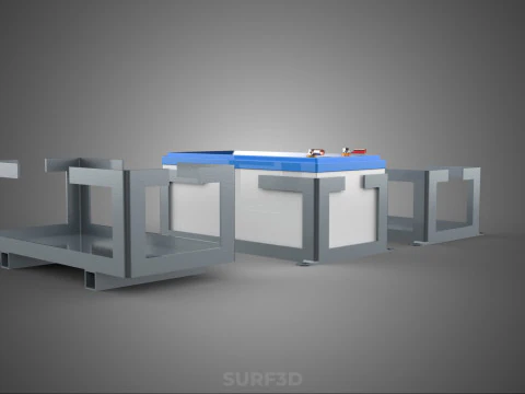 BEHUIZING BEUGEL LADE BATTERIJBEHUIZING ACCU-HOUDER BEVESTIGINGSREK AH 3D Model