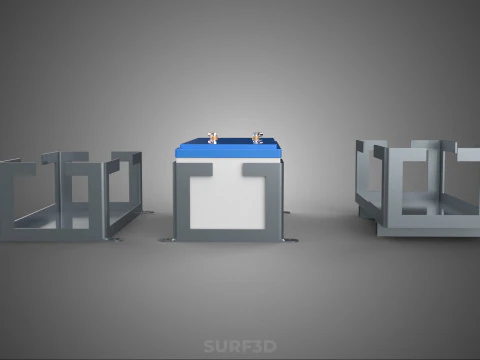 BEHUIZING BEUGEL LADE BATTERIJBEHUIZING ACCU-HOUDER BEVESTIGINGSREK AH 3D Model