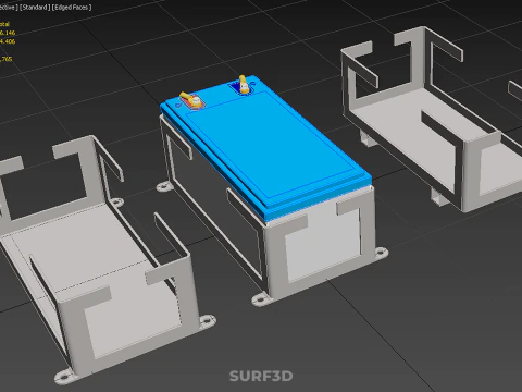 BEHUIZING BEUGEL LADE BATTERIJBEHUIZING ACCU-HOUDER BEVESTIGINGSREK AH 3D Model