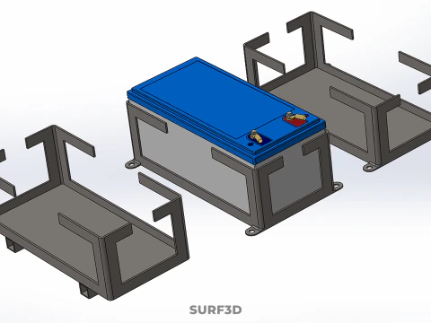 BEHUIZING BEUGEL LADE BATTERIJBEHUIZING ACCU-HOUDER BEVESTIGINGSREK AH 3D Model