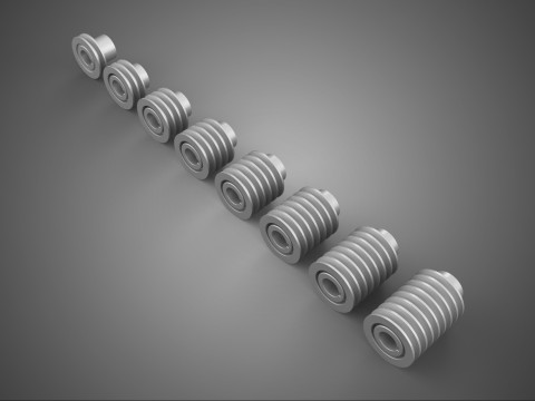 KOLLEKTION STANDARD-RIEMENSCHEIBENSCHEIBEN-MEHRFACH-SCHIENENRADANTRIEB 3D Modell