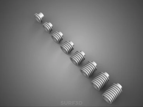 COLLECTION STANDARD PULLEY SHEAVE MULTI GROOVE TRACK WHEEL DRIVE 3D Model
