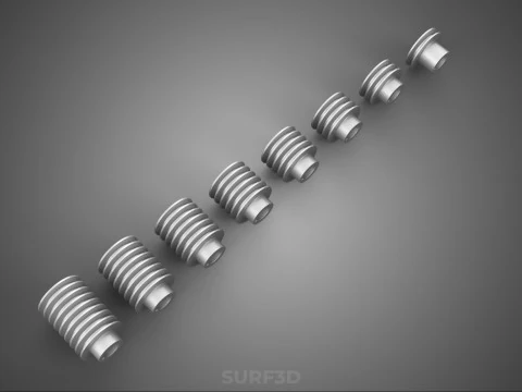 COLLECTION STANDARD PULLEY SHEAVE MULTI GROOVE TRACK WHEEL DRIVE 3D Model
