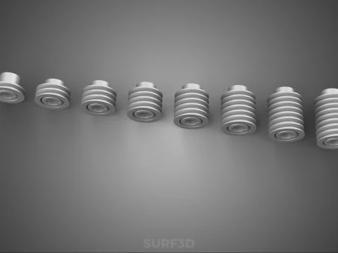 COLLECTION STANDARD PULLEY SHEAVE MULTI GROOVE TRACK WHEEL DRIVE 3D Model