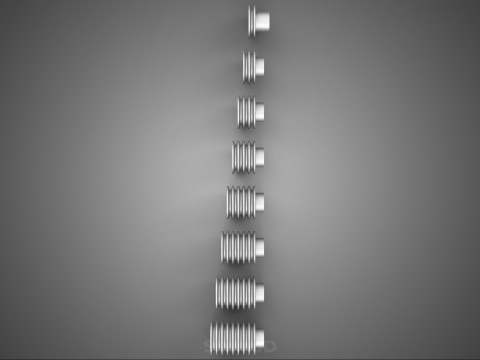 कलेक्शन स्टैंडर्ड पुली शेव मल्टी ग्रूव ट्रैक व्हील ड्राइव 3D मॉडल