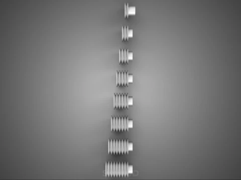 VARIOUS GROOVE PULLEY SHEAVE MULTI TRACK WHEEL DRIVE V BELT GEAR 3D Model