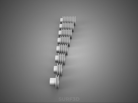 VARIOUS GROOVE PULLEY SHEAVE MULTI TRACK WHEEL DRIVE V BELT GEAR 3D Model