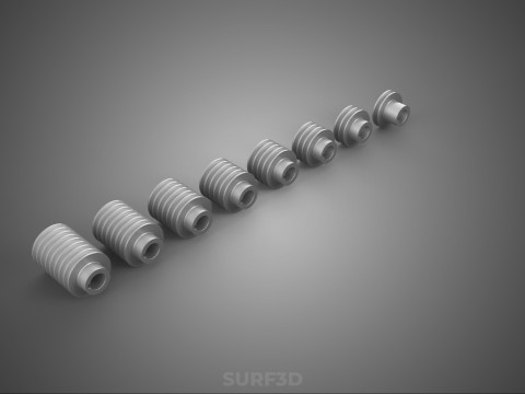 VARIOUS GROOVE PULLEY SHEAVE MULTI TRACK WHEEL DRIVE V BELT GEAR 3D Model