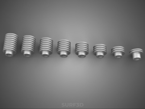 VARIOUS GROOVE PULLEY SHEAVE MULTI TRACK WHEEL DRIVE V BELT GEAR 3D Model